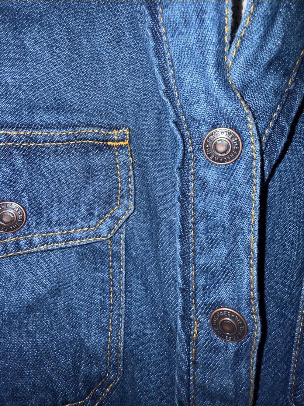 We The Free Blue Denim Button-Front Jacket - Picture 5 of 12
